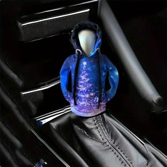 Creative Blue Galaxy Pattern Hooded Sweatshirt Gear Shift Cover (SKU #3057) - Picture 6 of 10
